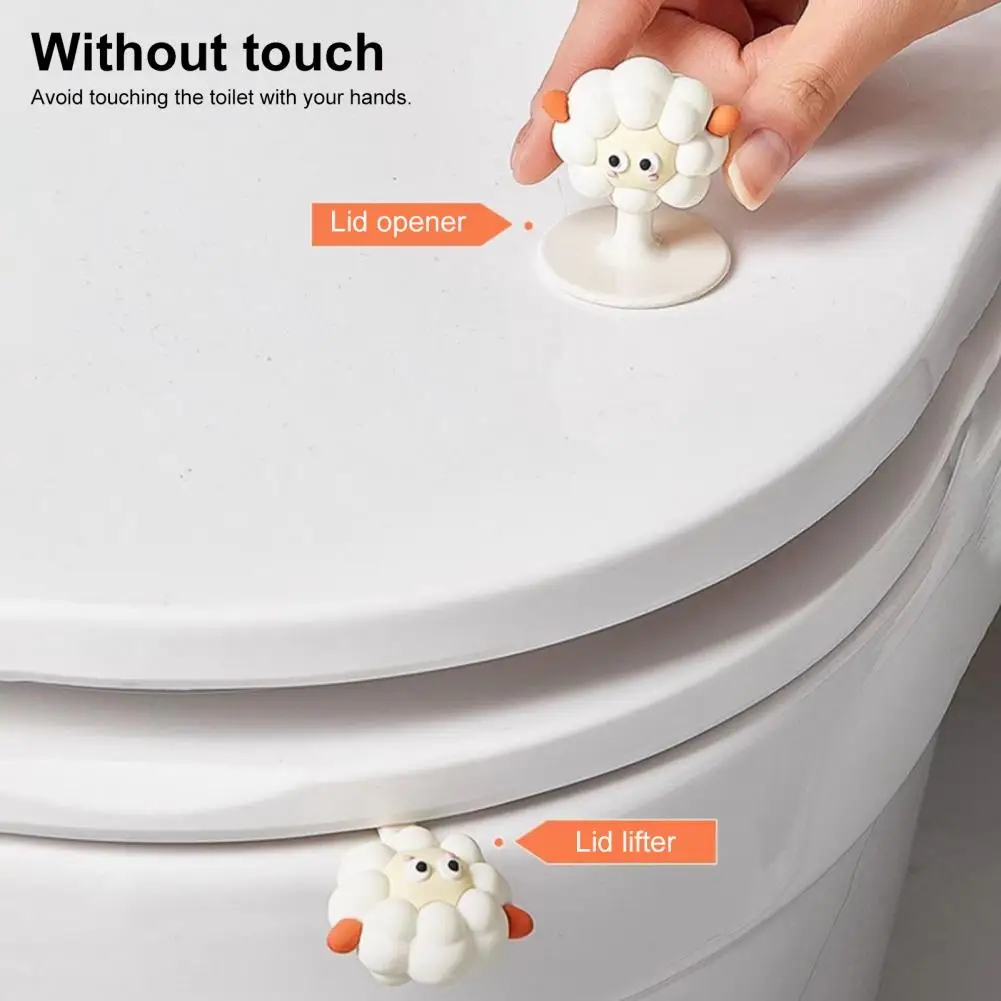 Toilet Lid Lifter Avoid Toilet Seat Cover Handles Flexible Cartoon Toilet Seat Lid Lifter Hygienic Silicone Handle for Kids