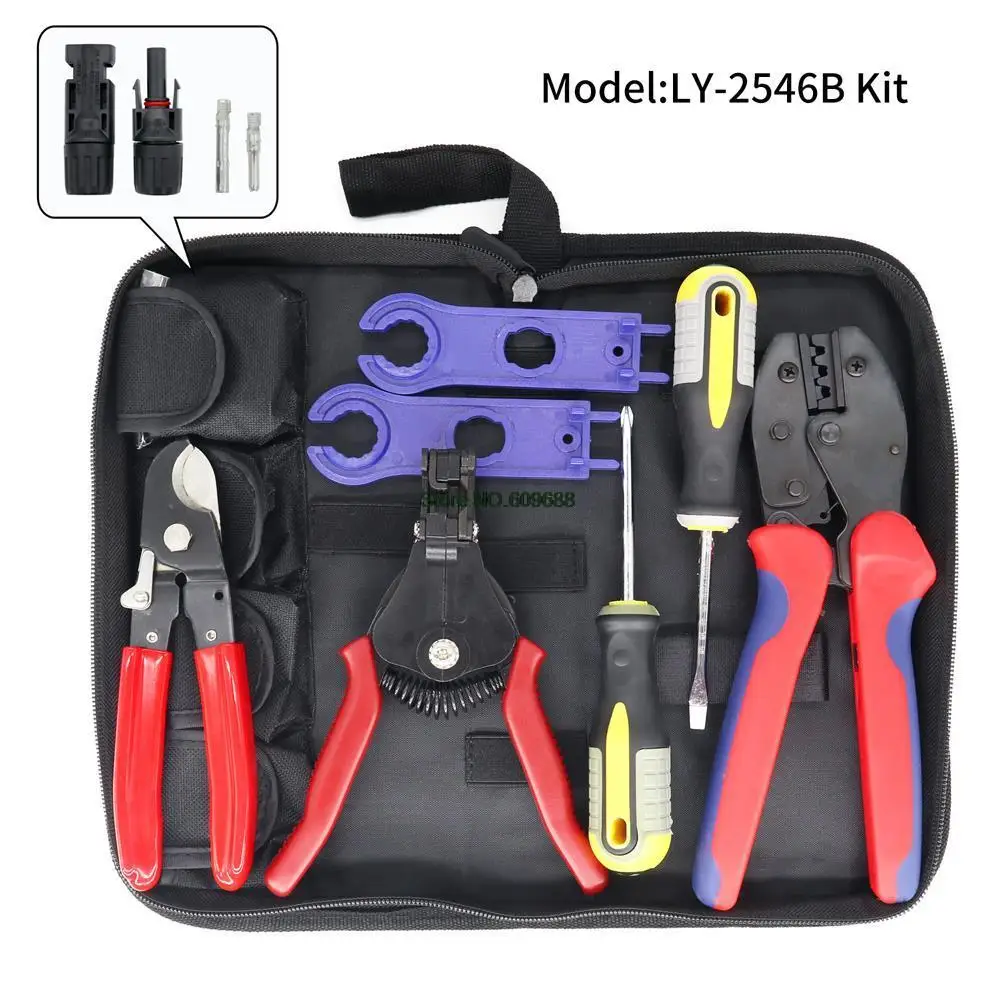 

LY-2546B Multi-tool Kit Photovoltaic Crimping Pliers 2.5/4/6mm2 Connectors Group Solar Multi-Contact 4 Tool Set Wire Stripper