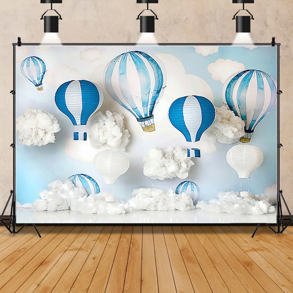 

SHENGYONGBAO African Wildlife Children's Birthday Balloon Cloud Rainbow Garden Photography Background Prop MM-06