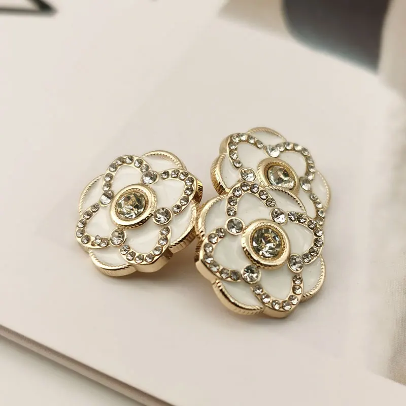 Metall knöpfe für Bekleidungs designer hand gefertigte Luxus kleidung Näh zubehör Perle Strass dekorieren DIY Bastel bedarf – Detail 5