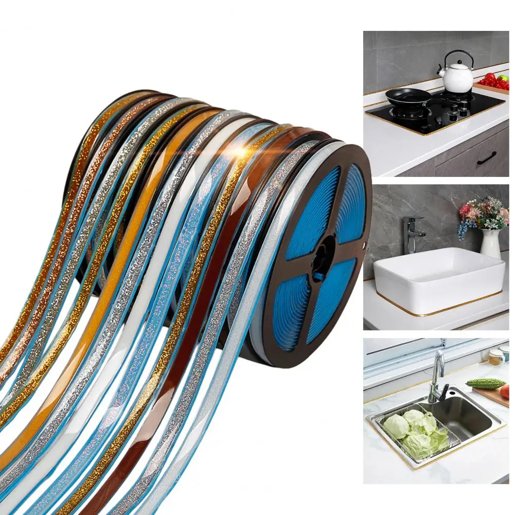 600cm Waterproof Wall Gap Sealing Tape Ceramic Tile Gap Tape Self-Adhesive Peel And Stick Caulk Strip For Bathtub Kitchen Sink