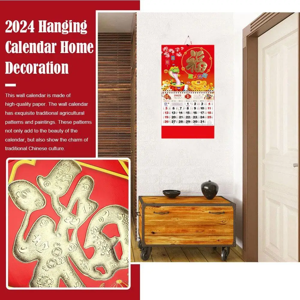 2025 Calendar Wall Monthly Household Office Supplies Snake Year Paper For Small Daily Delicate Hanging Home E0W1