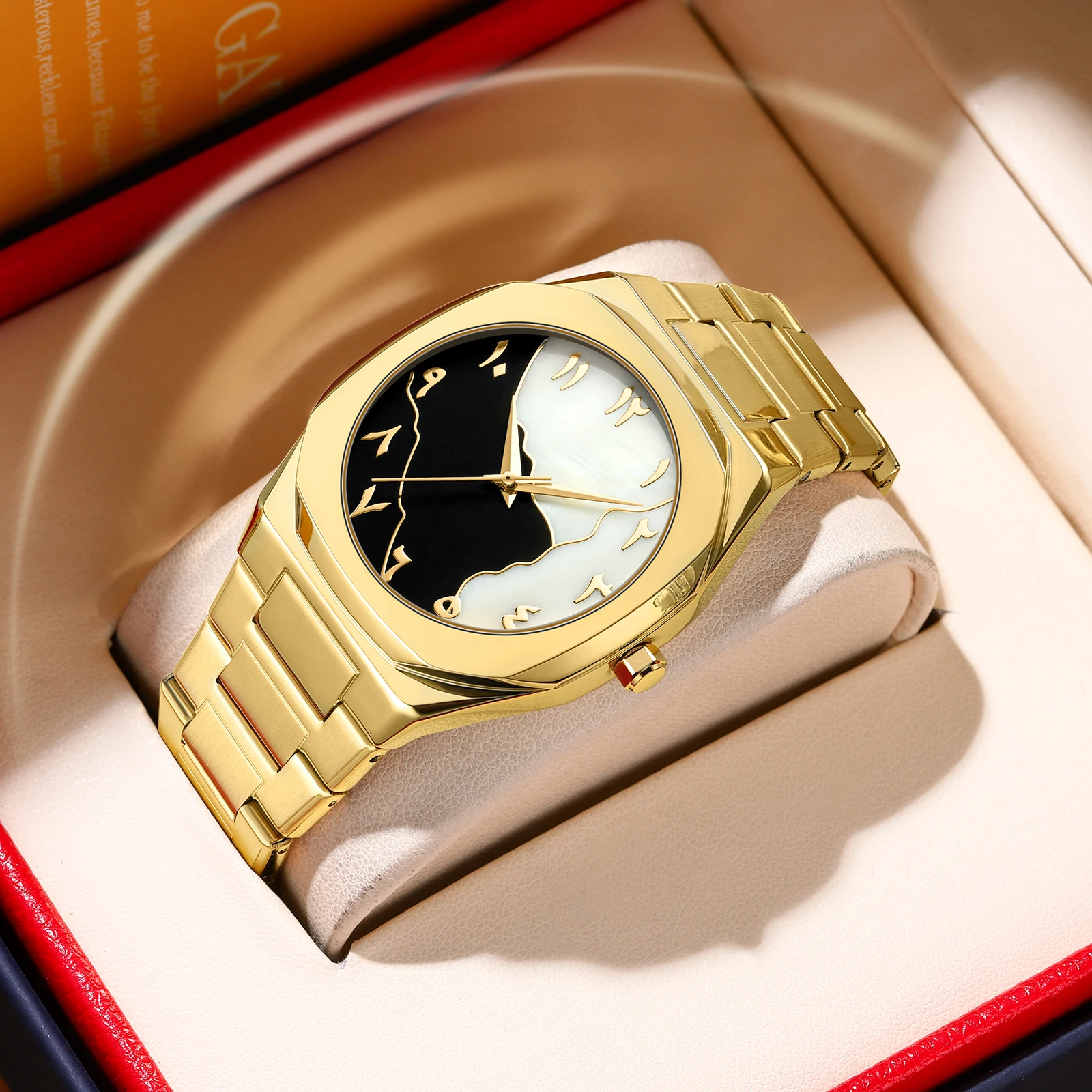 

Роскошные модные мужские часы с корпусом циферблата, деловые офисные мужские часы, водонепроницаемый ремешок из нержавеющей стали, мужские кварцевые часы с круглым циферблатом