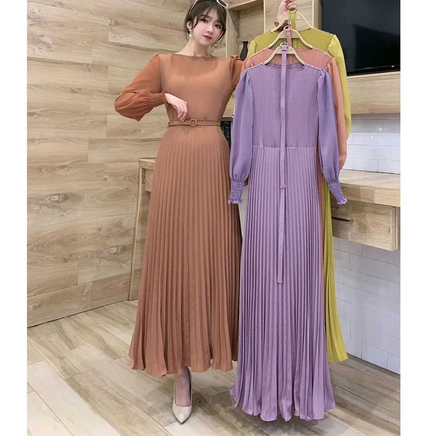 Women Solid Color Maxi Dress with Belt Female Streetwear Vintage Dress Tie Front Dress Y2k Casual  Beach Long Swing Robe