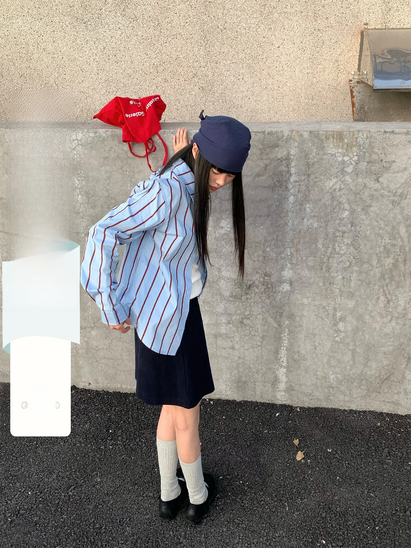 

CCKOK Spring 2026 Early Commute Casual Style Women's Shirt Striped Color Block Shoulder Length Cotton Long Sleeve Flip Collar