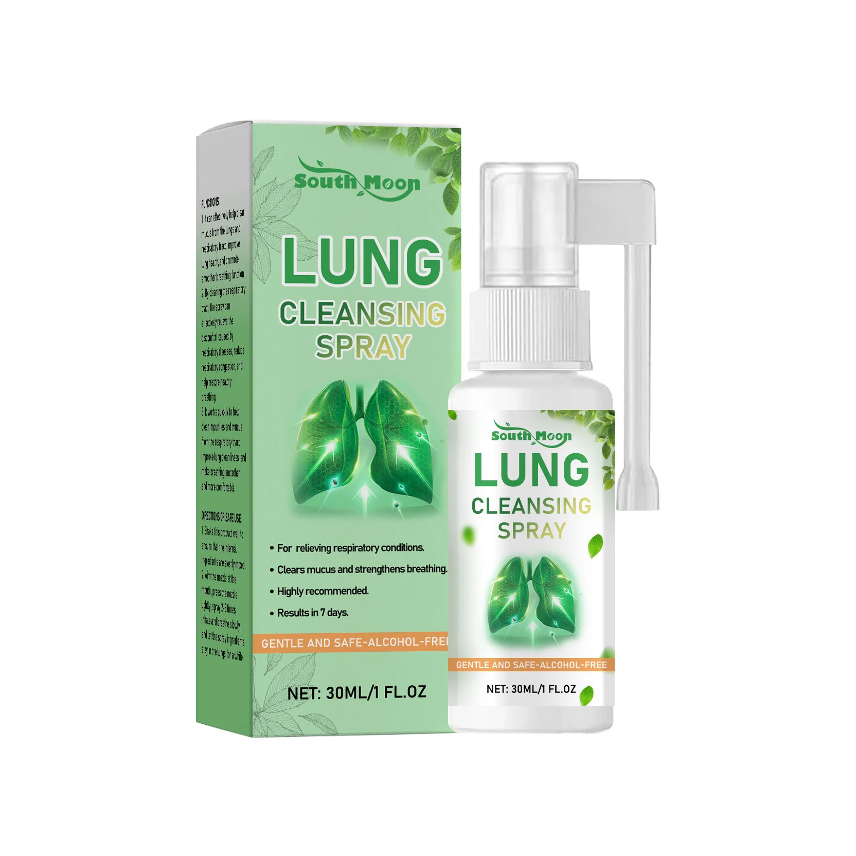 Lung Cleansing Spray Improve Nasal Breathing Throat Sore Inflammation Therapy Relieve Respiratory Discomfort Lung Support Care