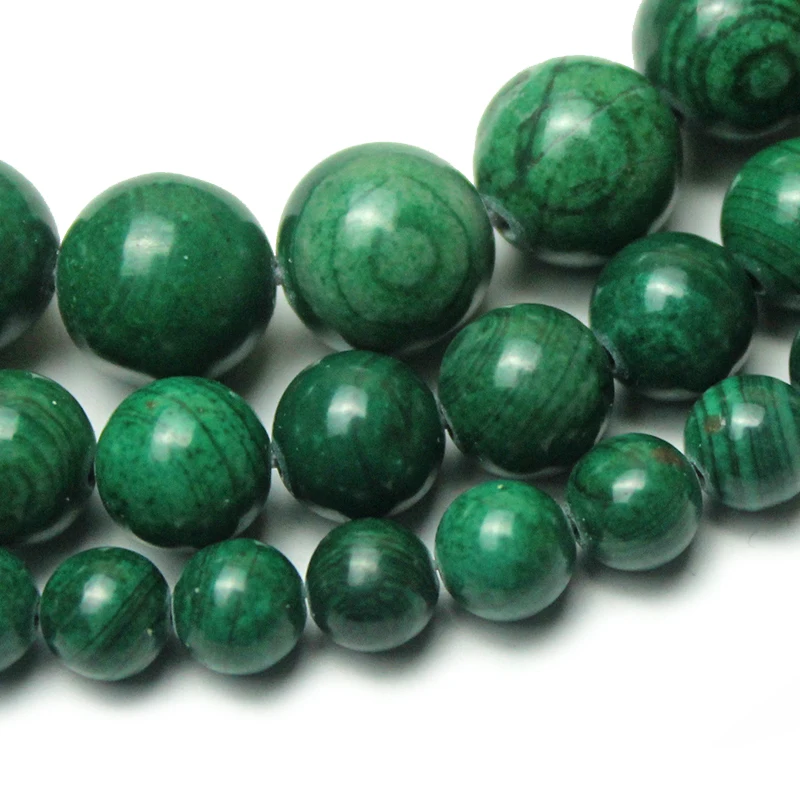 Green Malachite Natural Stone Beads Stripe Round Loose Beads For Jewelry Making DIY Necklace Bracelets Strand 6/8/10MM