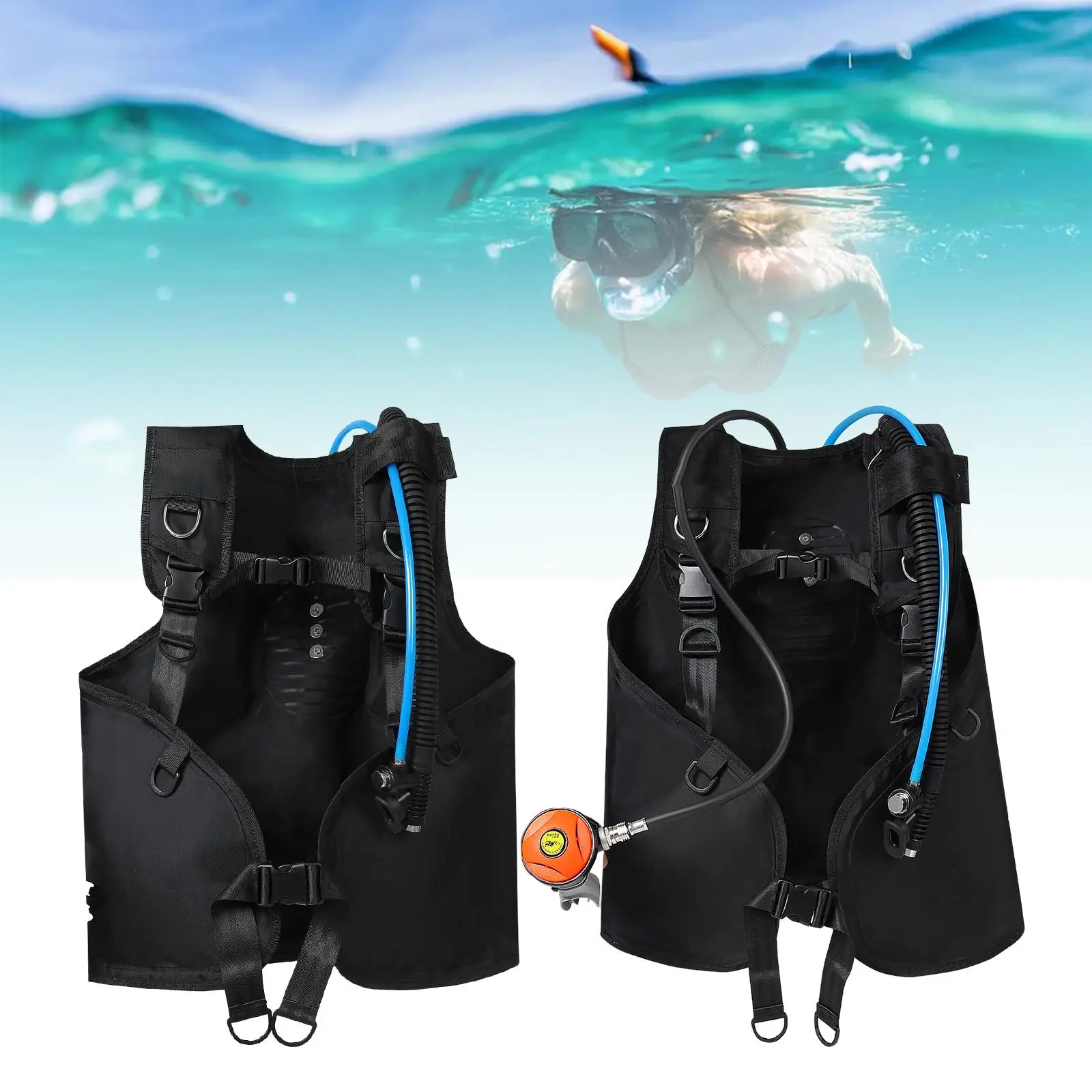 Diving BCD Vest Quick Dry Portable Thickended Durable Diving Swim Buoyancy Compensator Scuba Diving Equipment Water Sports