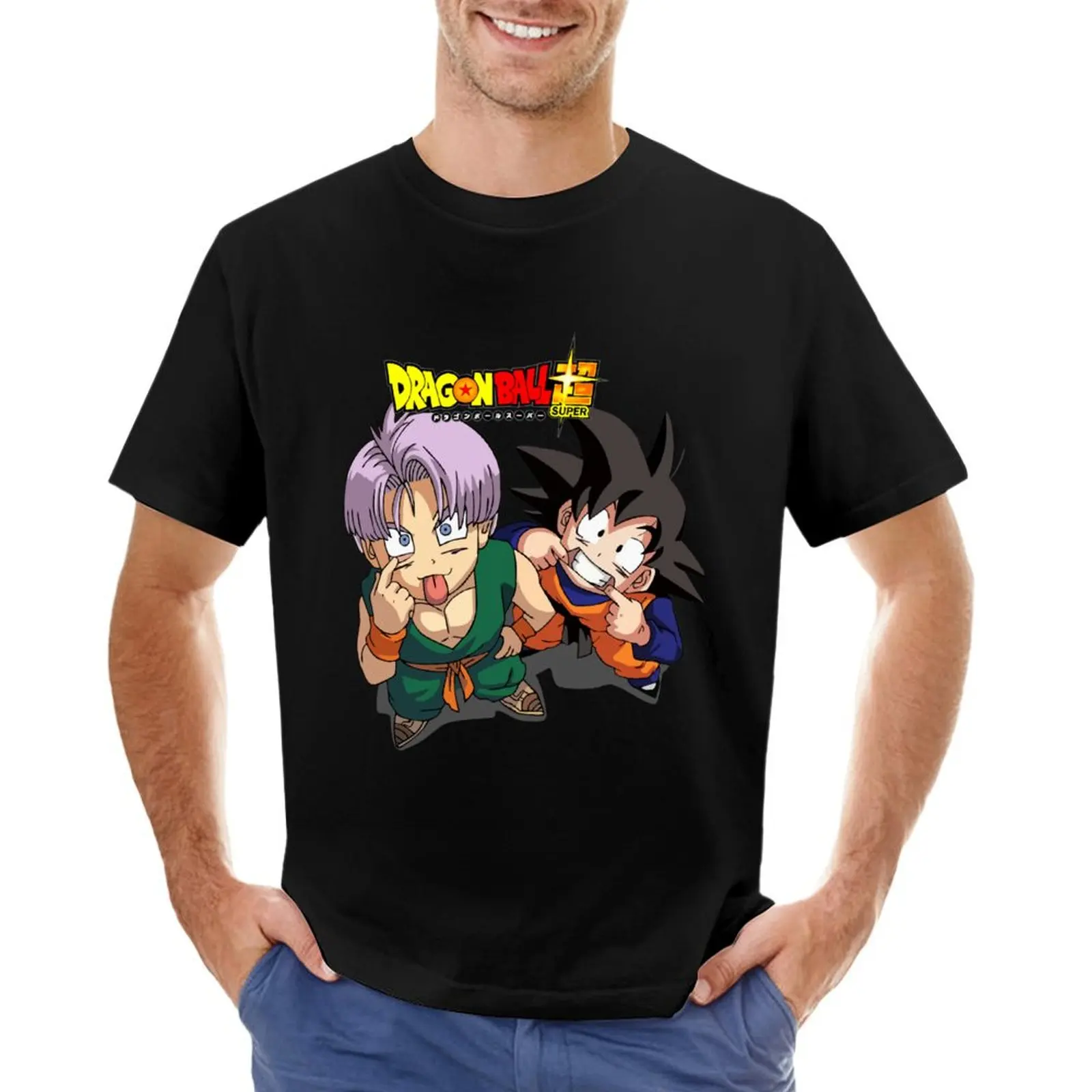 trunks goten funny T-Shirt oversizeds boys whites customizeds funny t shirts men