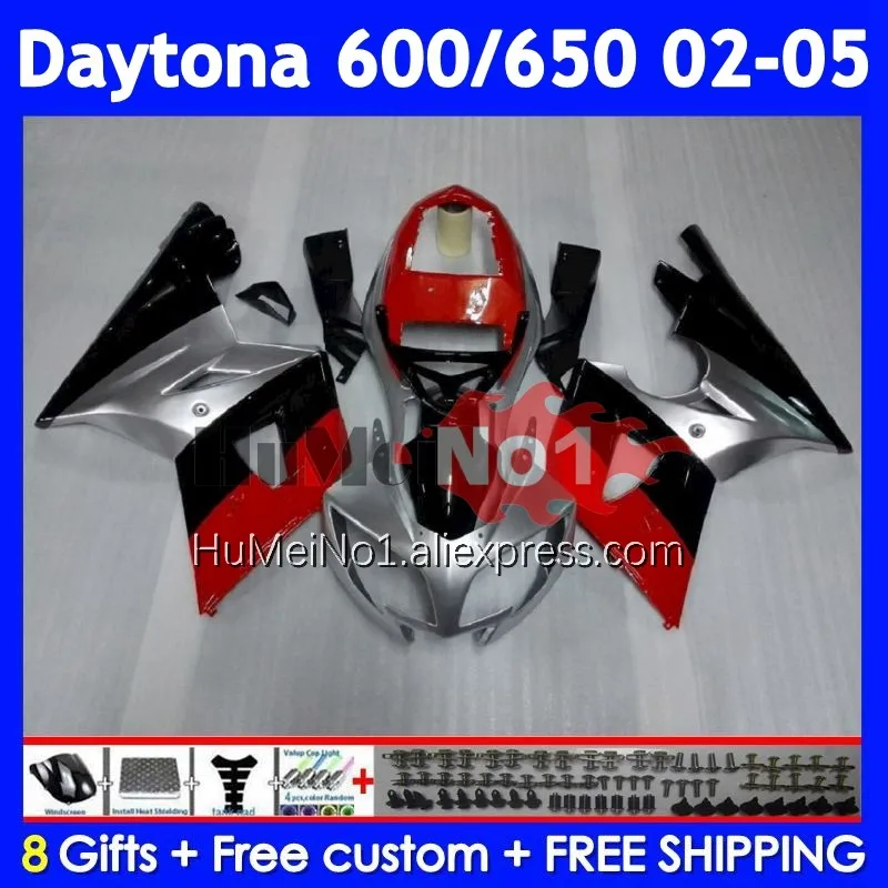 Body For Triumph Daytona650 Daytona600 Daytona 650 319No.14 Daytona 600 Red silvery 650 2002 2003 2004 2005 02 03 04 05 Fairing