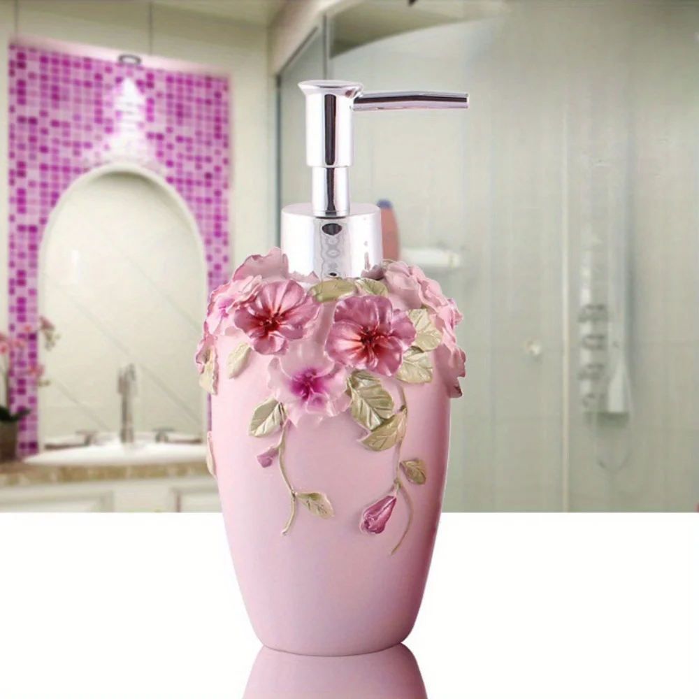 Vintage Soap Dispenser Luxury Exquisite Resin Colorful Painted by Hand Durable Soap Dispenser for Bathroom Kitchen Hotel