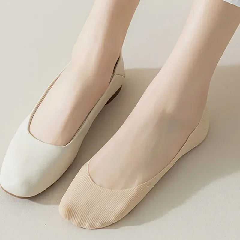 Chaussettes Color calcetines bajos zapatillas invisibles corte sólido Ce mujeres seda barco señoras 5 pares Sokken calcetín ultrafino calcetines transpirables