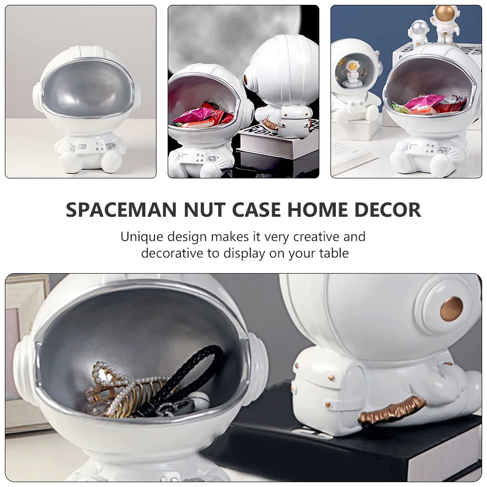Astronaut Ornament Storage Box The Keys Resin Desktop Adornment Home Holder Candy Fruit Container Household Products