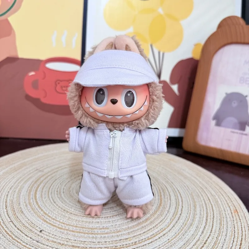 [Nur Kleidung] Ein, zwei und drei Generationen Labubu-Kleideranhänger Labubu sitzende Babykleidung rosa Hai-Bienen-Dinosaurier
