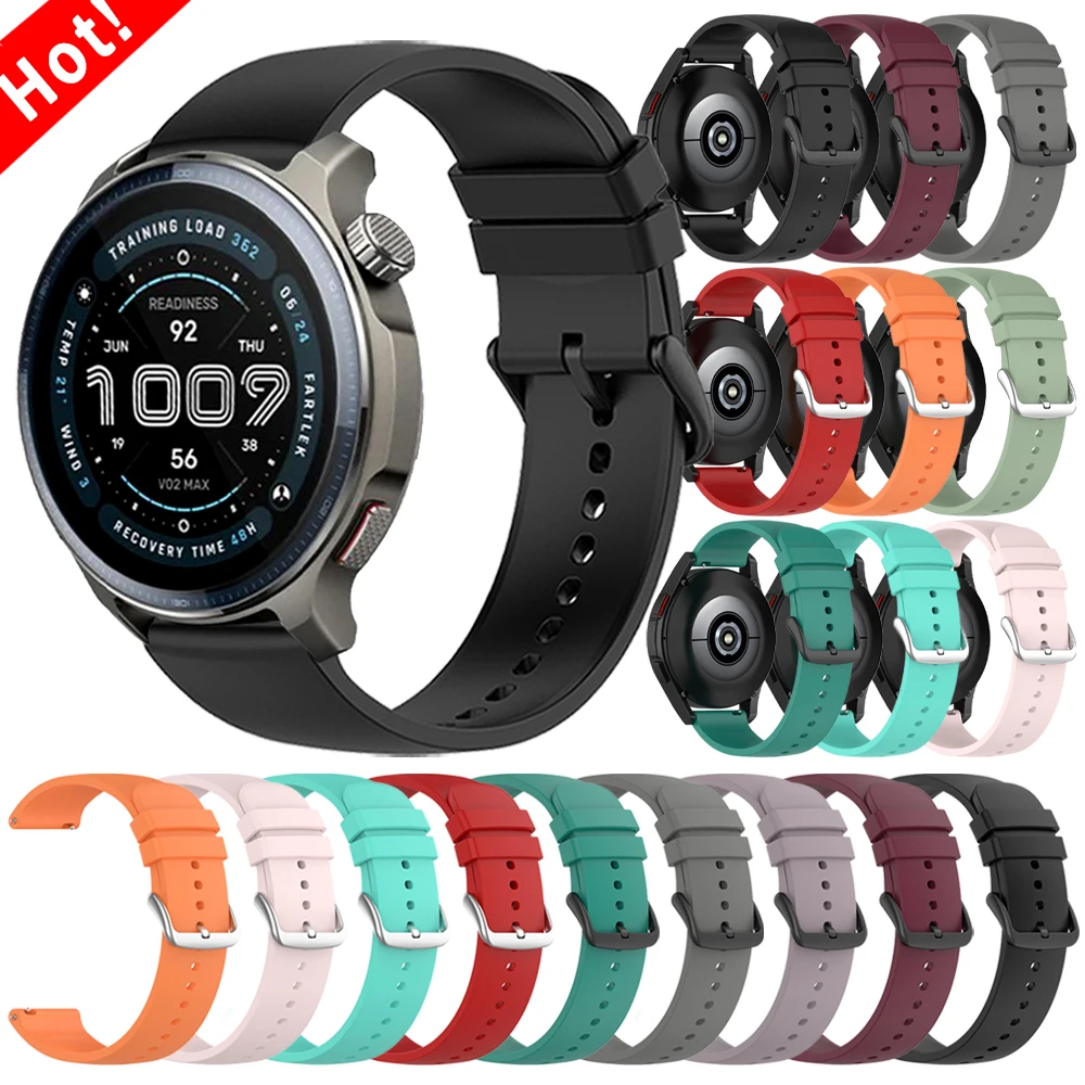 20 مللي متر 22 مللي متر حزام ل Amazfit bip6 5 نشط 2 سيليكون الفرقة ل Amazfit التوازن 2 GTS 2/4/3/GTS 2/4 Mini/GTR 4/3/2e سوار رياضي