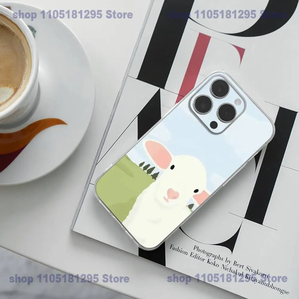 حافظة هاتف على شكل خروف كرتوني لطيف لهاتف آيفون 17 16,15,14,13,12,11 Plus,Pro,Max,XR,Plus,E,غطاء شفاف صغير