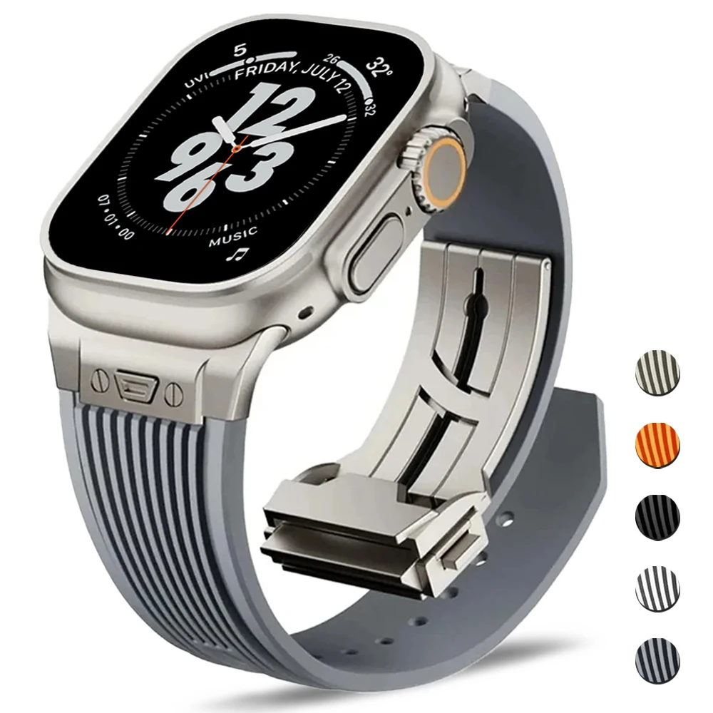 الرجال المطاط حزام ل أبل الترا 3 49 مللي متر سلسلة 11 10 46 مللي متر الرياضة لينة الفرقة ل Iwatch 9 8 7 6 5 4 SE 3 44 مللي متر 45 مللي متر سوار #1