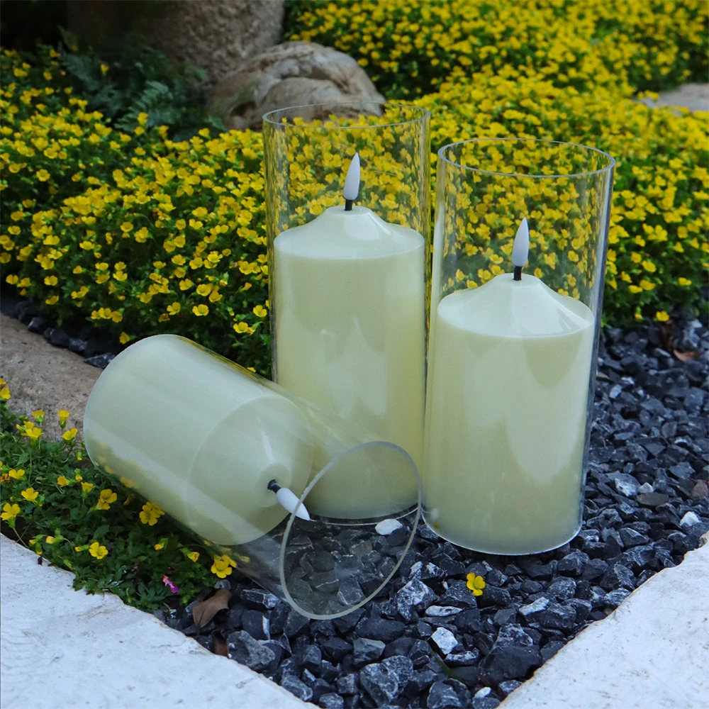 3pcs/ Set LED Flameless Flickering Candles, LED Pillar Candles Lights Battery Operated Plastic Candles Lamp Electric Candles - view 5
