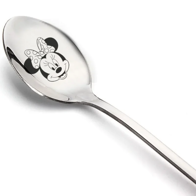 New Minnie Mickey Mouse Spoon Kids Cute Tableware Tablespoon Cartoon Anime Derivative Peripherals Spoons Birthday Party Gifts