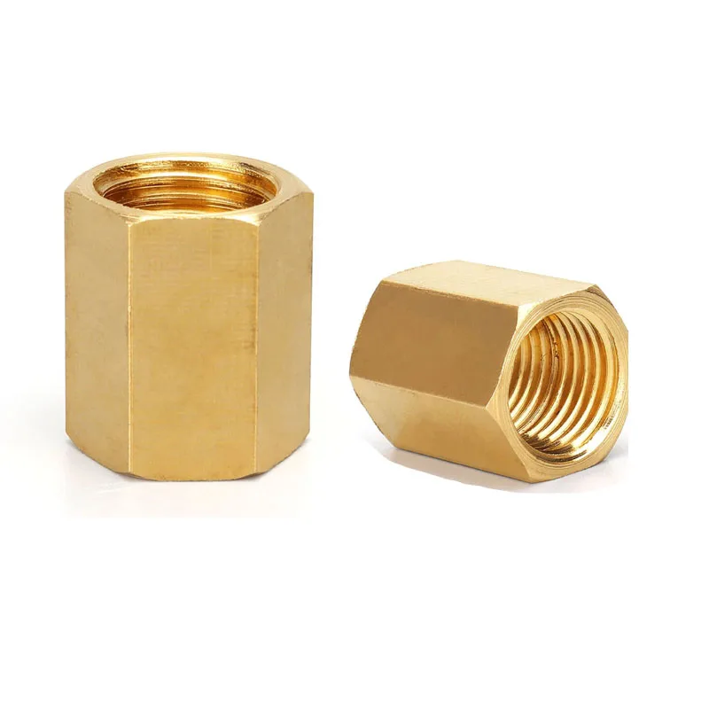 1PCS Brass Pipe Fitting Copper Hose Hex Coupling Coupler Fast Connetor Female Thread 1/8