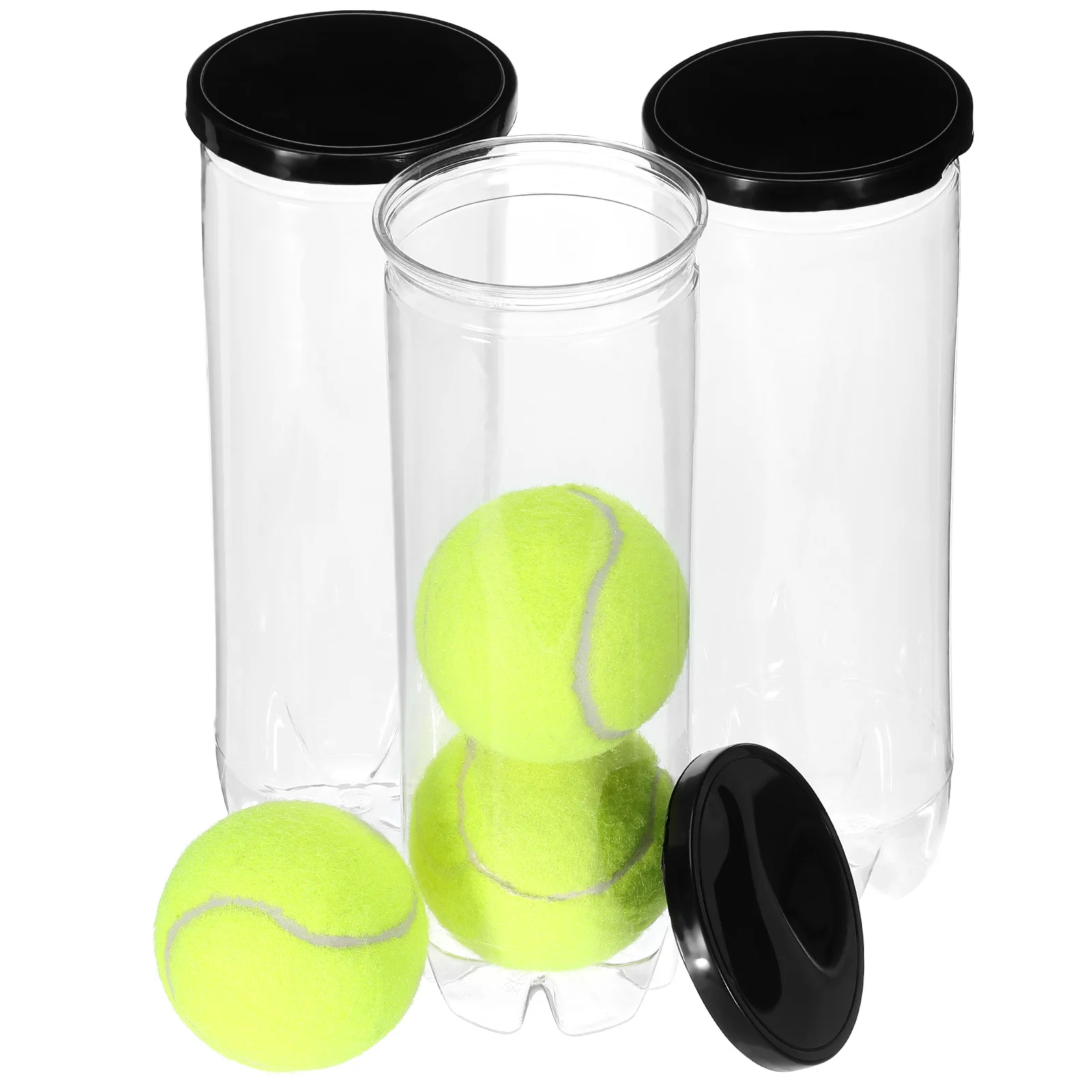 حاوية تخزين كرة التنس الشفافة مع مضخة 3 قطع من PELOTAS TENIS ملحقات رياضية محمولة مقاومة للاهتراء #5