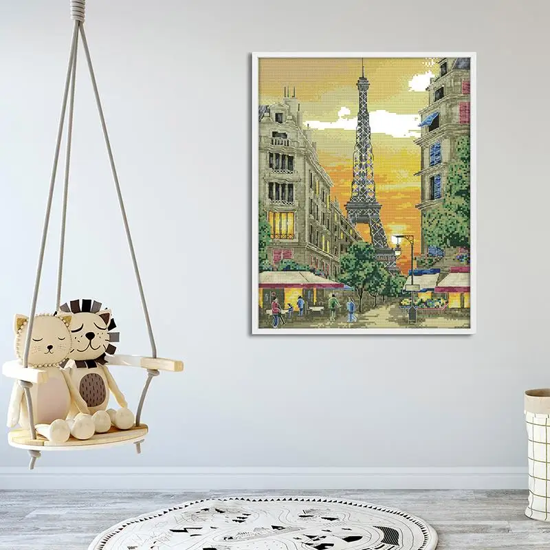 Sunset pylons Scenery Cross Stitch Kit Aida 14CT 11CT 16CT Counted Print Canvas Fabric DMC Embroidery Thread DIY Hand Sewing Set
