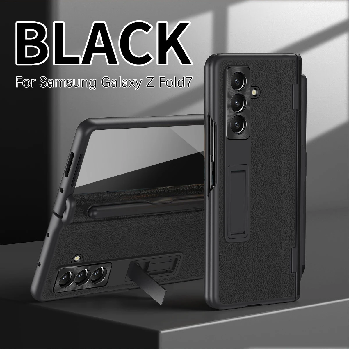 

With Original Pen Holder for Samsung Galaxy Z Fold 7 6 5 4 Phone Case Leather Hinge Magnetic Holder Full Screen Protective Cover