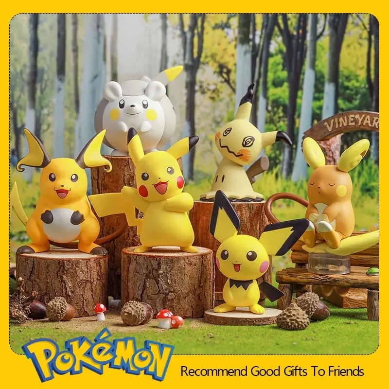 

Pokemon Action Figures Genuine Pikachu Kawaii Mimikyu Togedemaru Raichu Anime Cartoon Toy Model Collect Dolls Gift For Kids