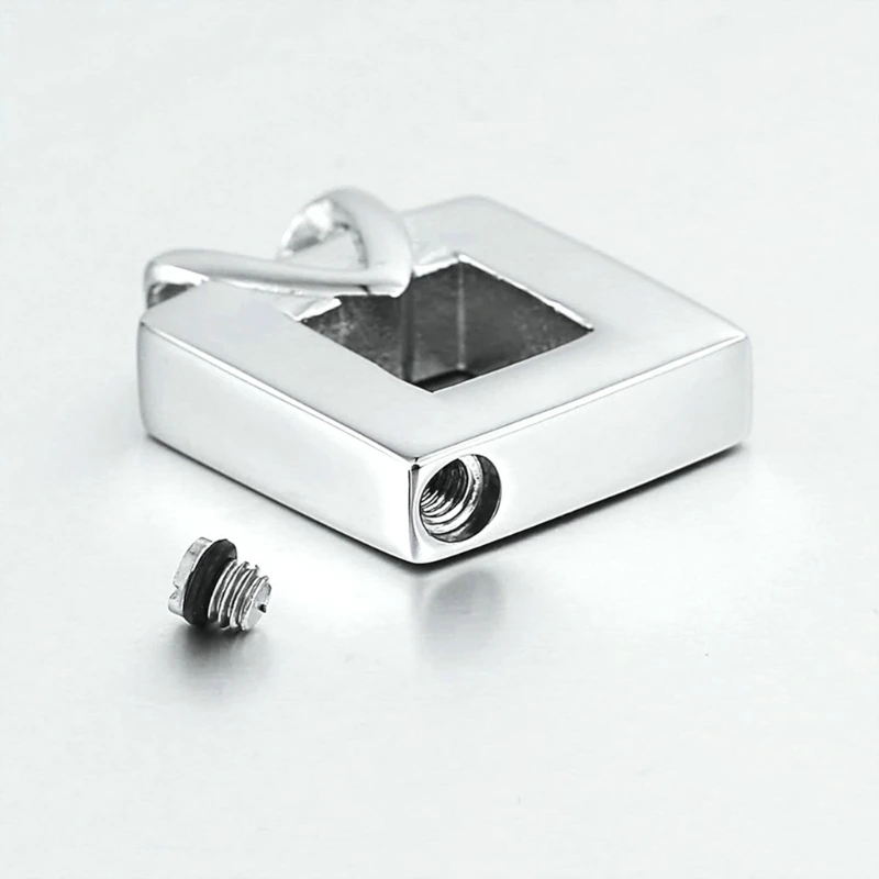 1 Pc Heart Ashes Locket Memorial Jewelry Cremation Box Daily Wear Square Pendant 203C