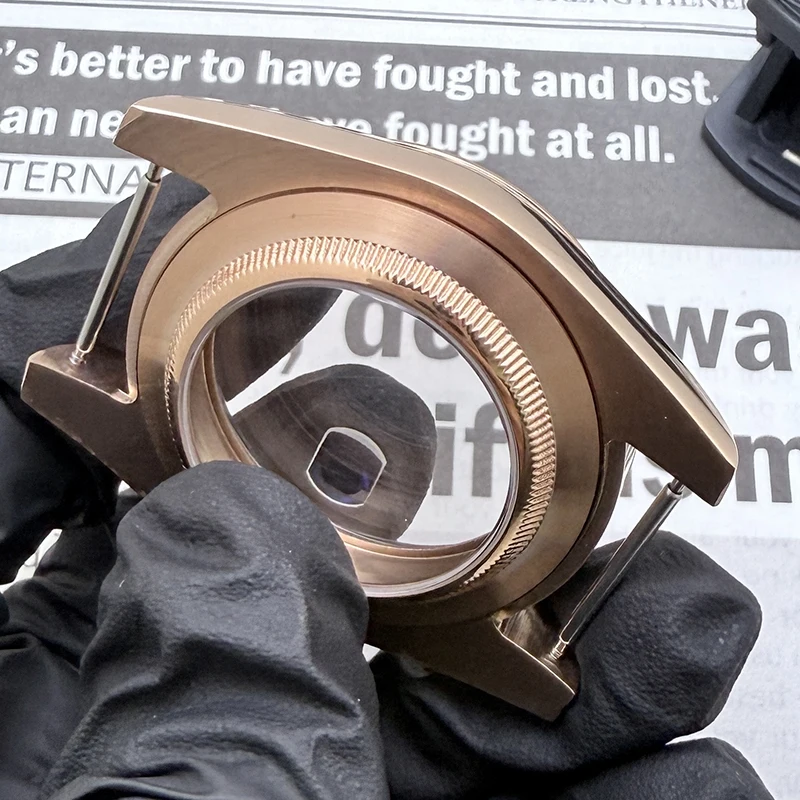 NH35 316L Stainless Steel 36mm/39mm RoseGold Diamond Sapphire Magnifying Glass Watch Case Fit NH35/NH36 Movement