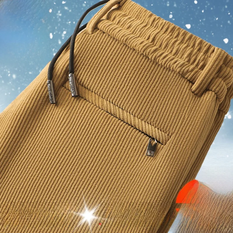 

Men's Fce Lined Corduroy Loose Fit Casual Pants Autumn Winter Thermal Comfortable Long Trousers Faionable Streetwear
