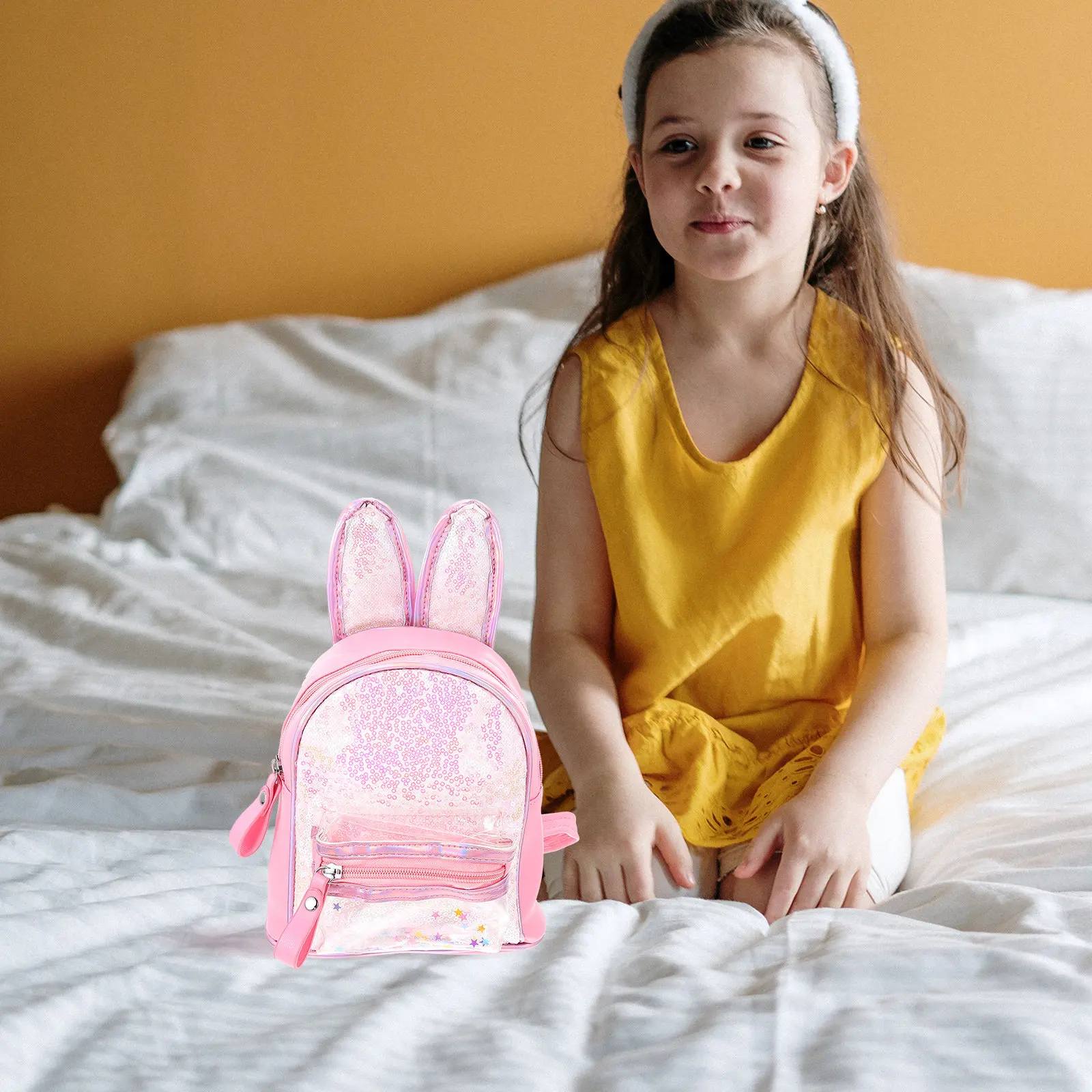 

Рюкзак с ушками кролика для малышей, регулируемые лямки, легкий школьный рюкзак, подарок на день рождения, для дошкольников, для кемпинга и путешествий