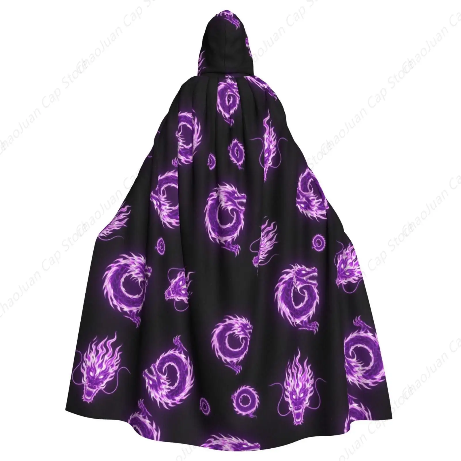 

Костюмы на Хэллоуин с капюшоном, совместимые с фиолетовым огненным драконом, женский и мужской плащ с капюшоном, халат для косплей-вечеринок