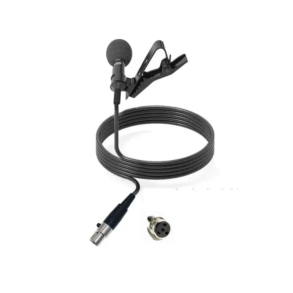 New Omnidirectional Lavalier Microphone For AKG 3-Pin TA3F Shure TA4F BodyPack System 3.5mm Jack Lock Plug