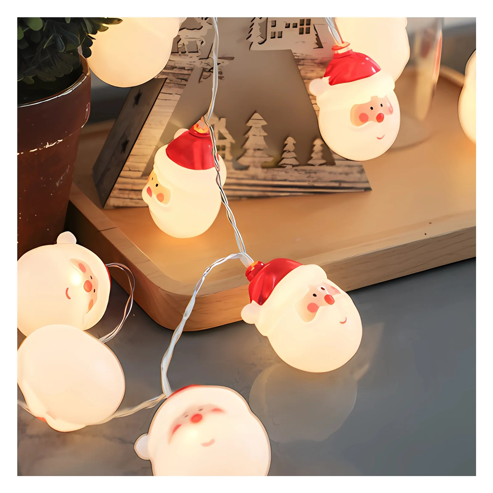 2M Santa Claus String Lights Christmas Santa Claus Decorations String Lights with 10 Santa Claus Decorations Lights