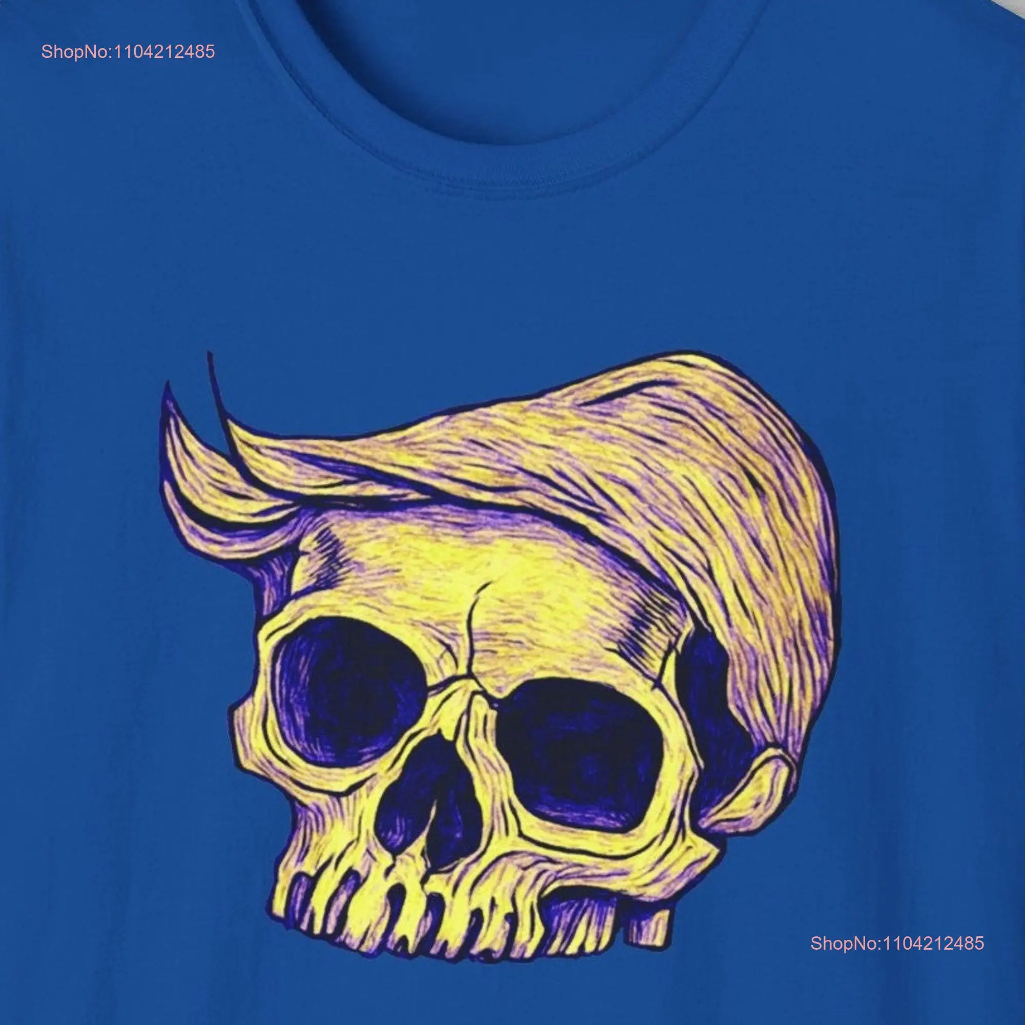 Trump Hair Skull T Shirt President American Presidential Election Political tee Patriotic  long or short sleeves