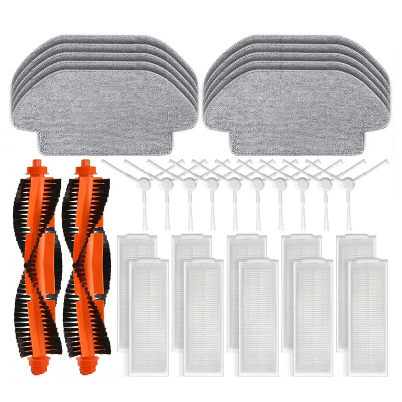 Main Side Brush Filter Cloth Plastic Vacuum Cleaner Parts For Xiaomi Robot Vacuum S10 S12 B106GL / Mop 2S XMSTJQR2S Accessories