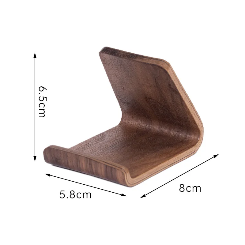 Multifunctional Solid Wood Phone Holder Front Desk Business Card Display Rack Creative Home Office Desktop Decoration view 3