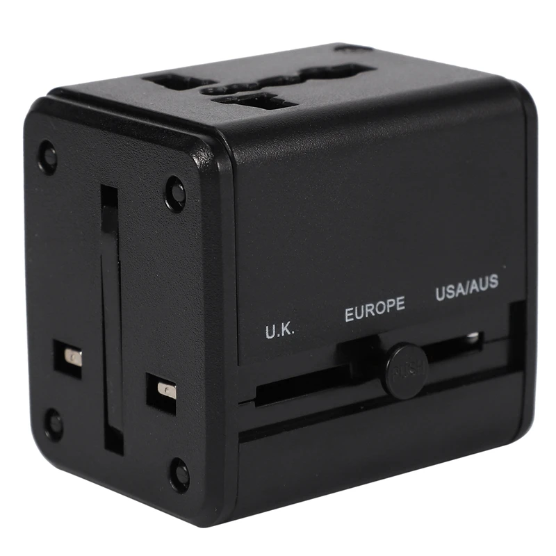 NEW-Universal Travel Adapter Multiple Color International Power Adapter All-In-One With 2.1A USB Power Charger Converter EU UK U