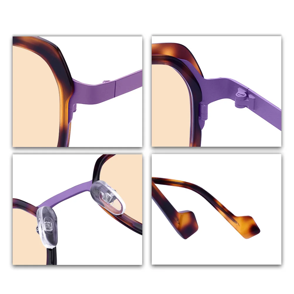 偏光レンズ付きレディース幾何学模様サングラス 高級ツートンフレーム UV400保護 ファッション愛好家向け