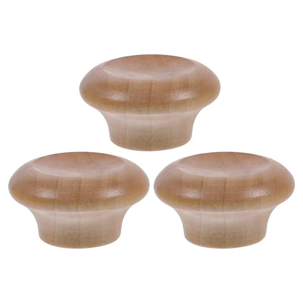 

3pcs Wooden Pot Lid Knobs Universal Wear Resistant High Temp Insulation Easy Install Sturdy Kitchen Replacement Handles Fit