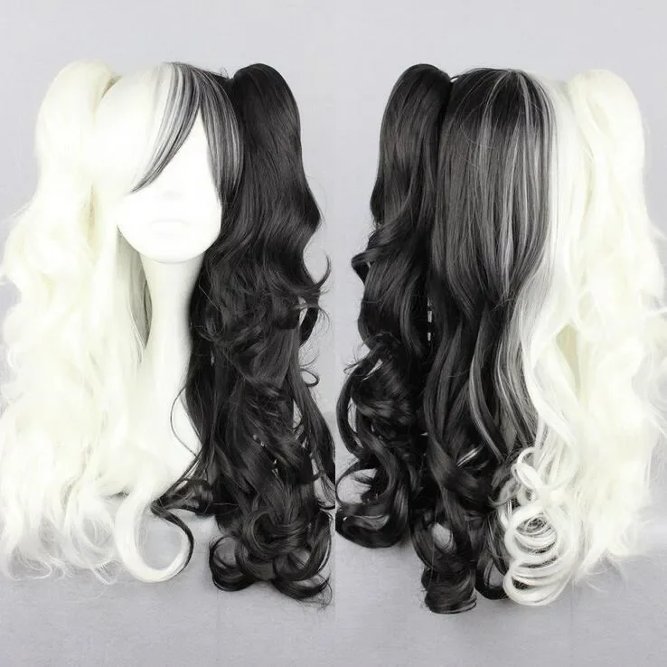 Danganronpa Dangan Ronpa Monokuma Long Cosplay Hair Ponytails Wigs