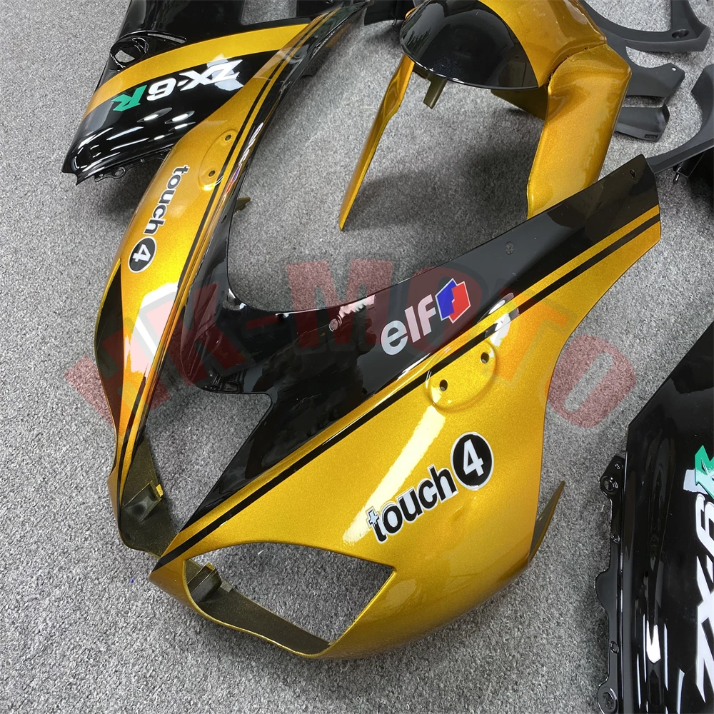 Motorcycle Fairing Kit Fit For ZX-6R ZX6R ZX600 636 2007 2008 Bodywork Set High Quality Abs Injection Bright Gold Black