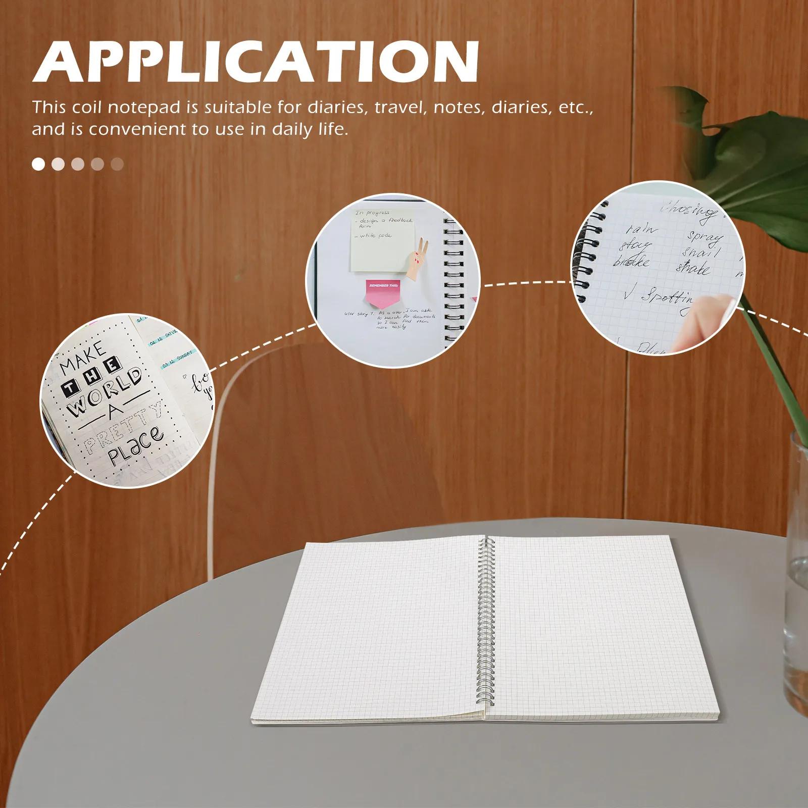 Coil Square Grid Notebook Lightweight Portable Notepad for Students Office Daily Planning Note Taking Notepad Notebooks for Work