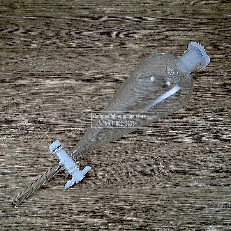 Imagem -04 - Funil Separador em Forma de Pera de Vidro Usado para Eurificar o Experimento Químico do Óleo Essencial 1pc 60ml a 1000ml