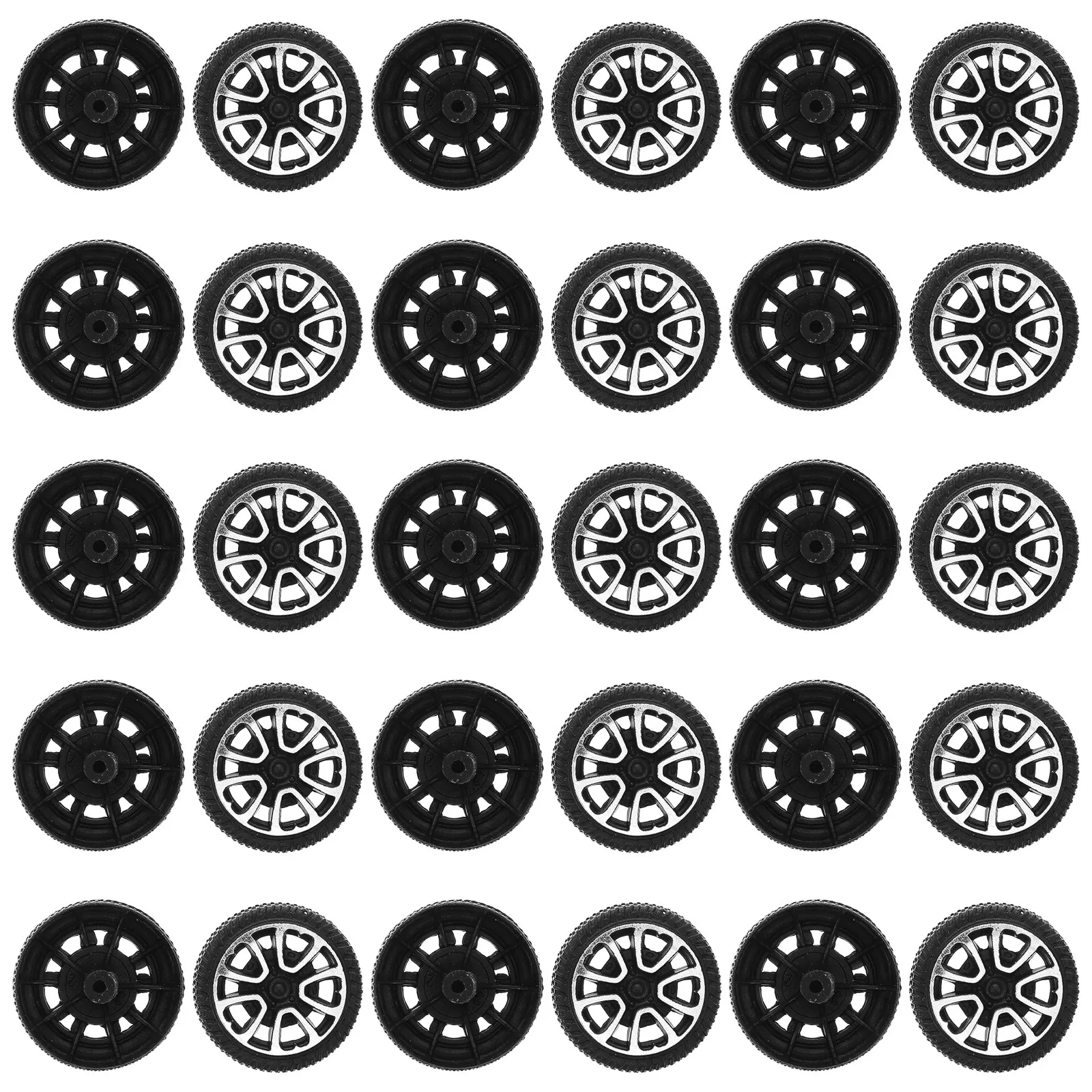 

50Pcs 30Mm Decorative Wheels for Rc Vehicles Fine Motor Practice Smooth Handling Plastic Car Plaything Tire Accessories for Kids