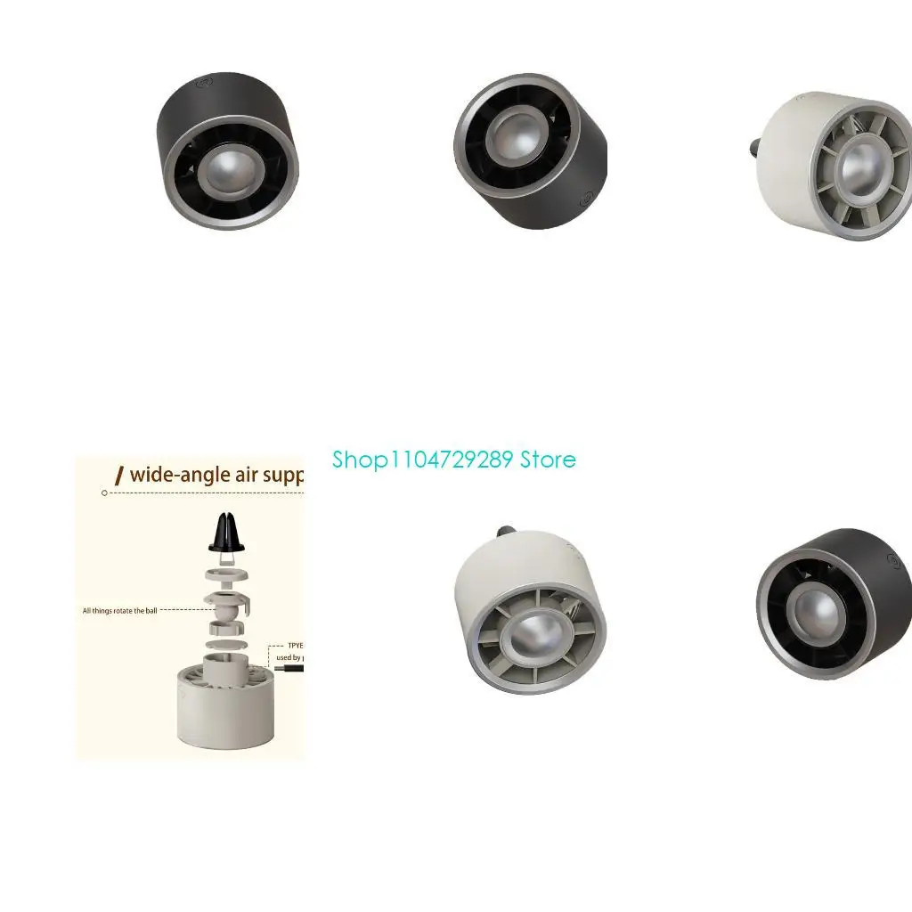 D8KE Air Outlet Mini Car Air Outlet Clip Fan with Light Car Air Conditioner Vent Cooling Fan Adjustable 3 Speed