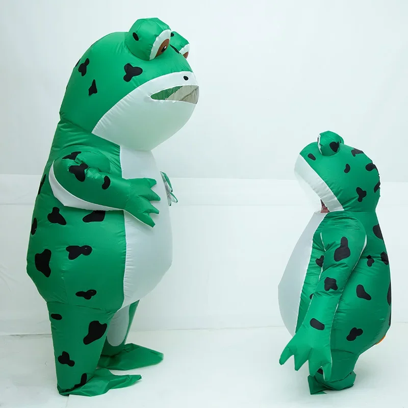 Frog Inflatable Costume Kid Adult Boy Men Cosplay Suit Blow Up Halloween Carnival Party Antroxu Comic Animal Cute Green Tadpole