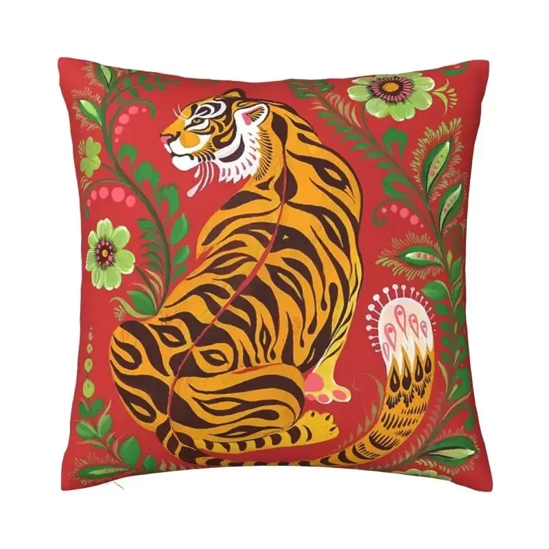 2024 Tiger Head Printed Cushion Cover 45x45cm Decorative  Animals Tiger Pillow Cover Home Decor Pillowcase For Couch