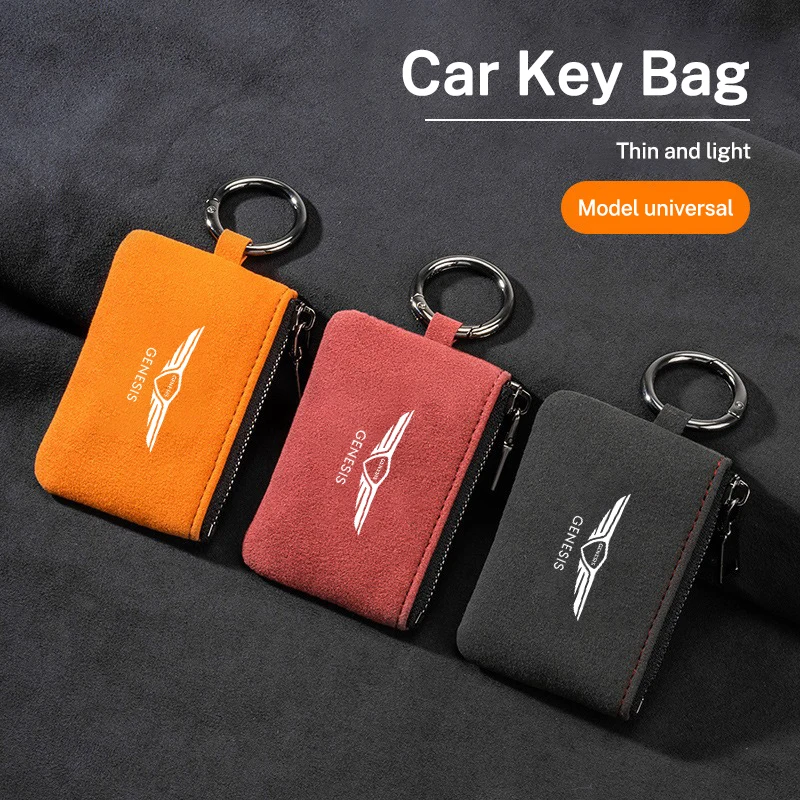 New Suede Leather Car Keychain Pendant Key Ring Chain For Genesis G80 GV70 GV80 GV60 G70 Essentia Neolun G90 GV90 X